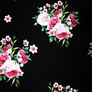 Bouquet Rose Black Printed Rosella