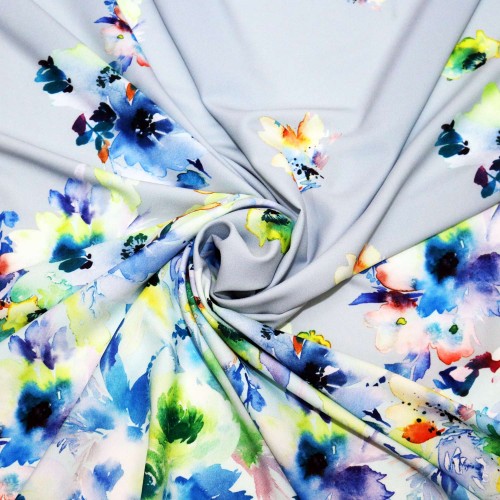 Rainbow Flora Polycrepe Printed