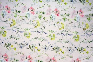 MIXED FLORAL PRESSED PRINTED CHIFFON