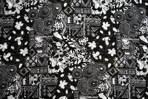 MONOCHROME BATIK PATTERN CHIFFON