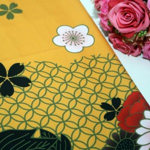 Yellow Base Flower Polycrepe Printed