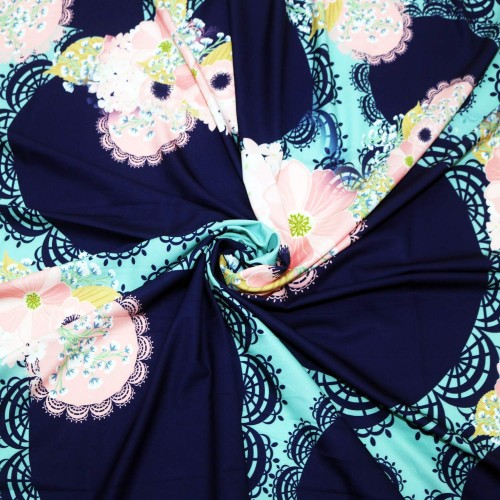 Space Flower Polycrepe Printed