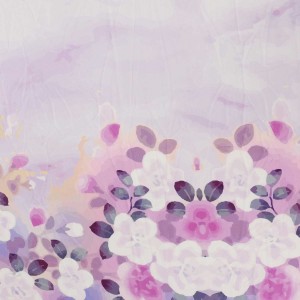 Purple Flora Polycrepe Printed